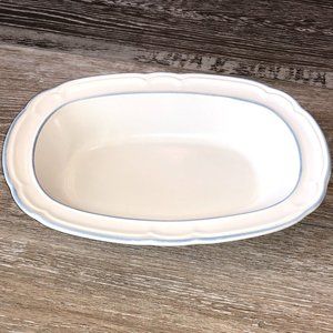 Cordella Stoneware Bluet Pattern Oval Serving Bowl